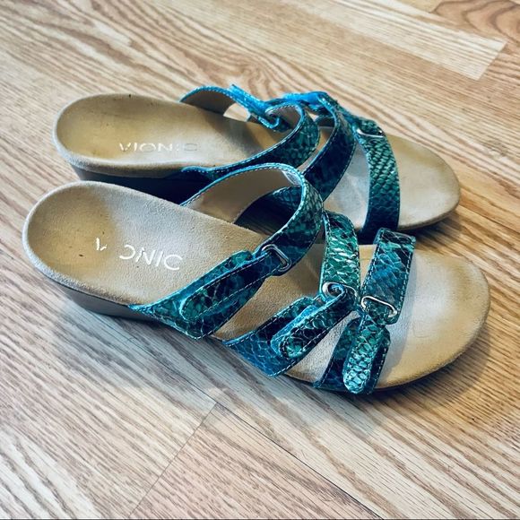Vionic Shoes - Vionic Turquoise Three Strap Sandals Size 6